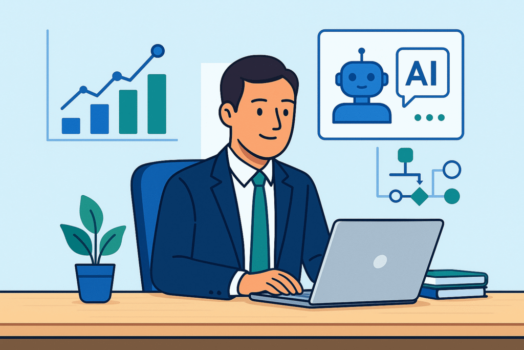 Ilustración de soluciones de inteligencia artificial para empresas